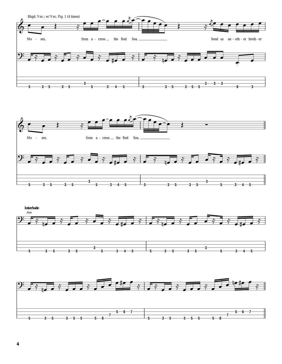 Exodus Bass Guitar Tablature scores gallery preview page 4
