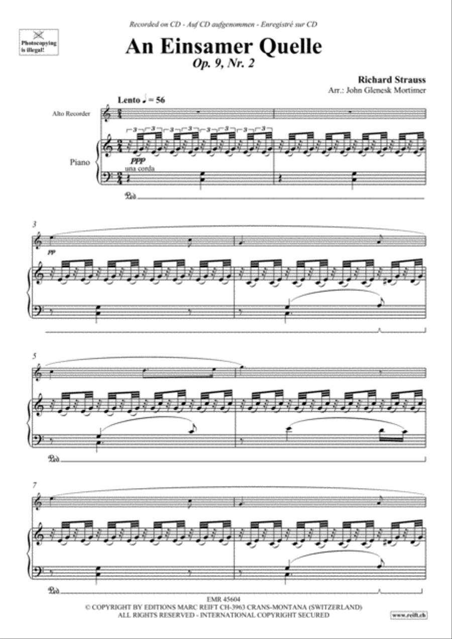 An Einsamer Quelle Alto Recorder scores gallery preview page 3