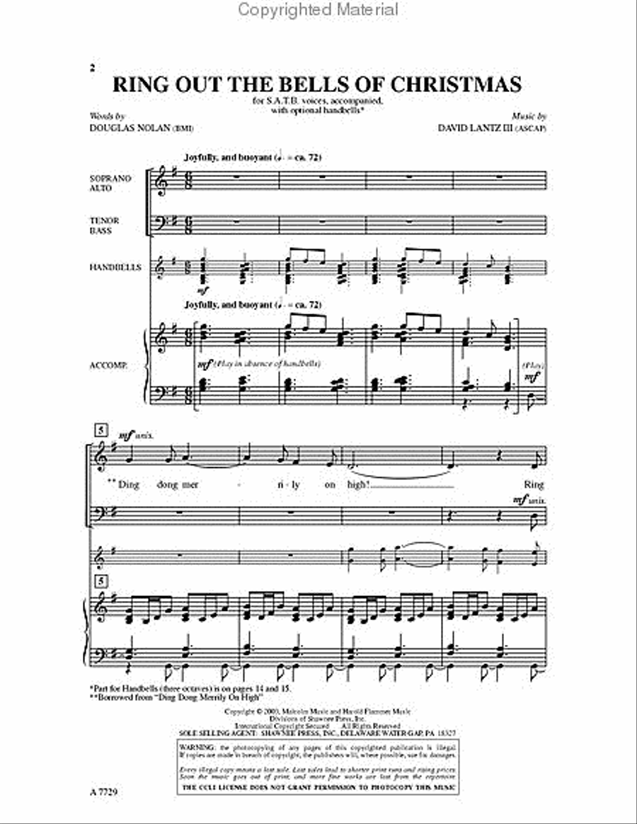 Ring Out the Bells of Christmas 4-Part scores gallery preview page 2