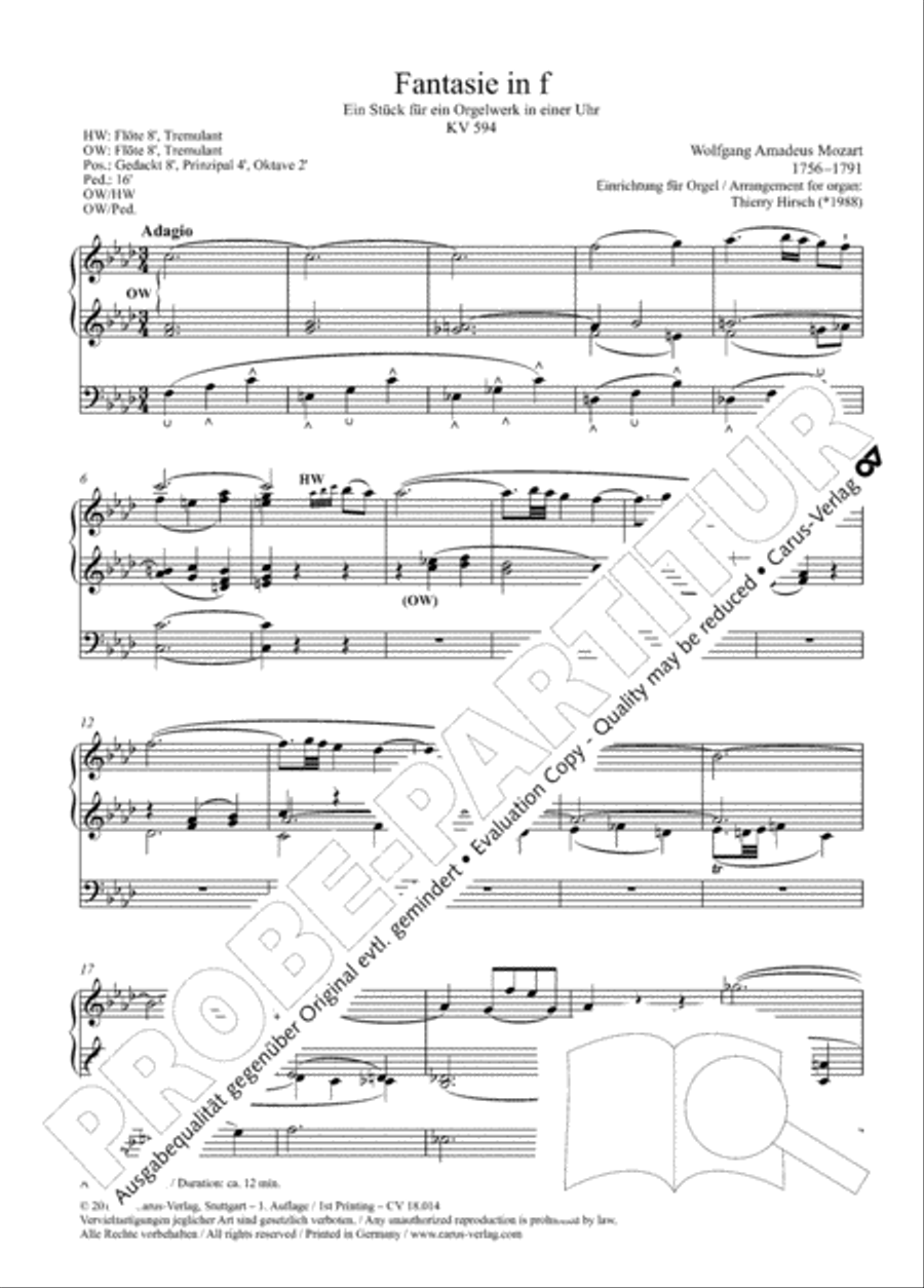 W. A. Mozart: Three organ works Organ scores gallery preview page 9
