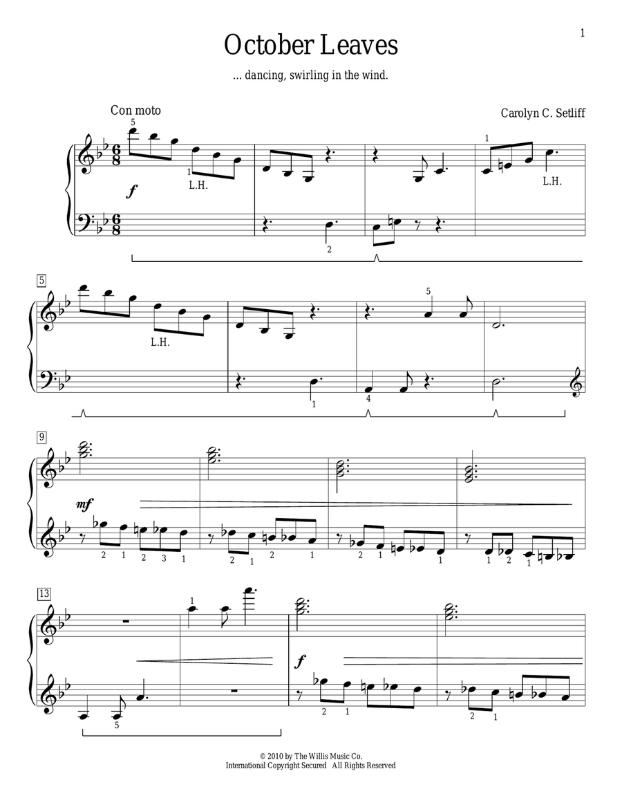 October Leaves Piano Method scores gallery preview page 1