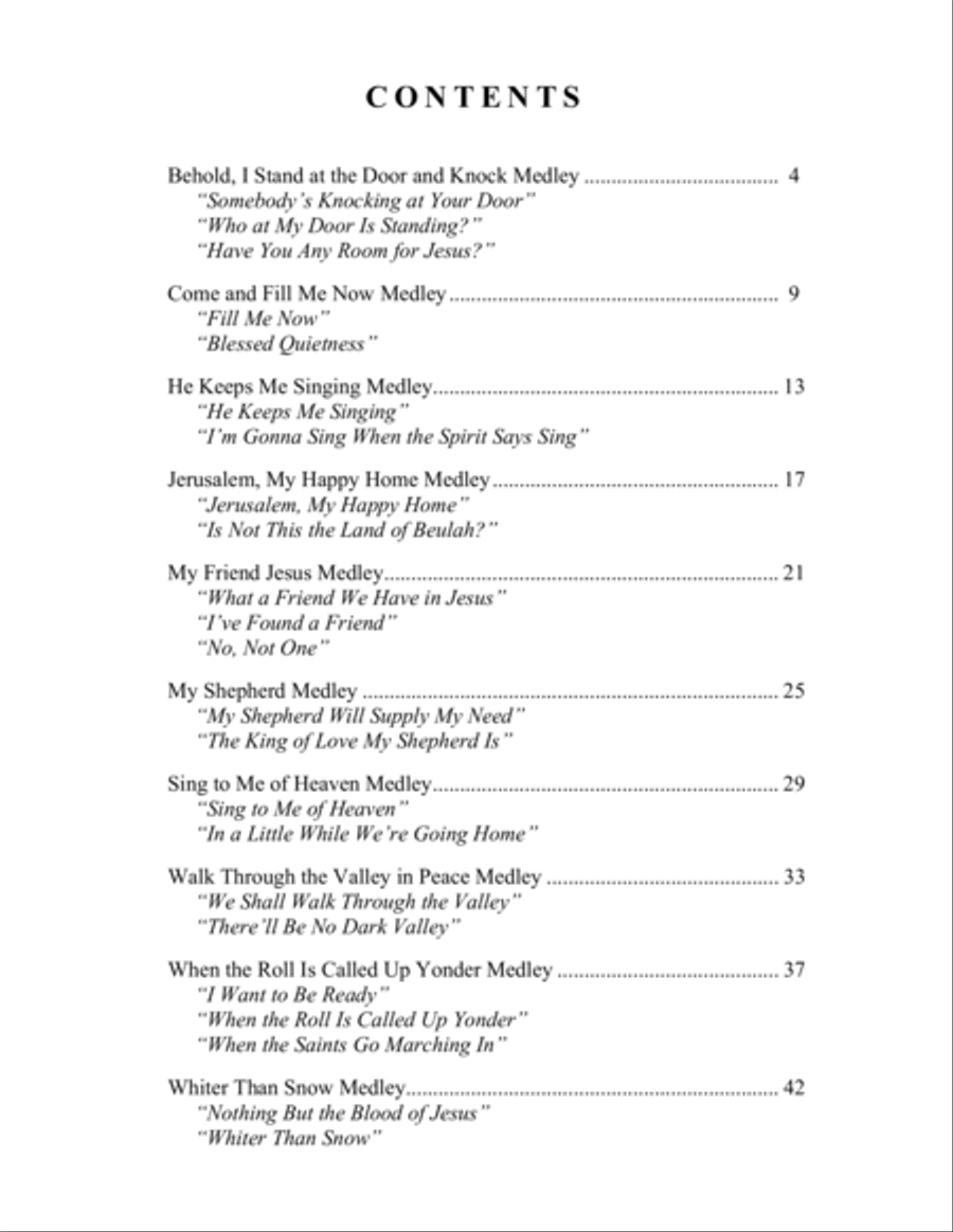 Sacred Medleys: Hymns and Spirituals, Book 1 (A Collection of 10 Medleys for Solo Piano) Piano Solo scores gallery preview page 4