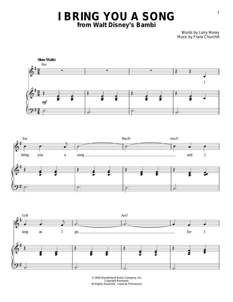 I Bring You A Song I Bring You A Song Piano, Vocal scores gallery preview page 1