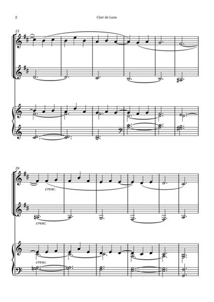 Clair de Lune by Debussy - Clarinet Duet with Piano image number null