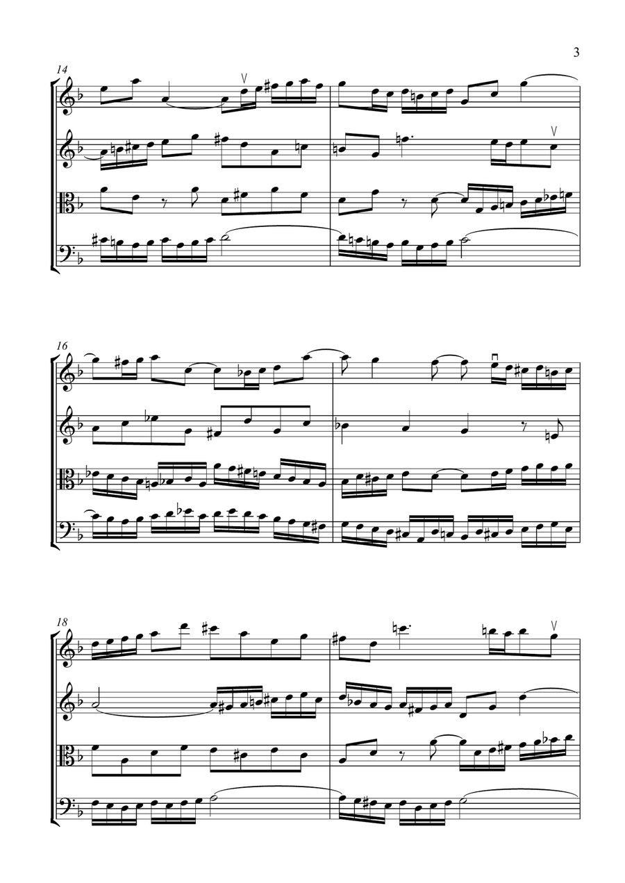 Bach 'Double' Violin Concerto - Vivace String Quartet scores gallery preview page 3