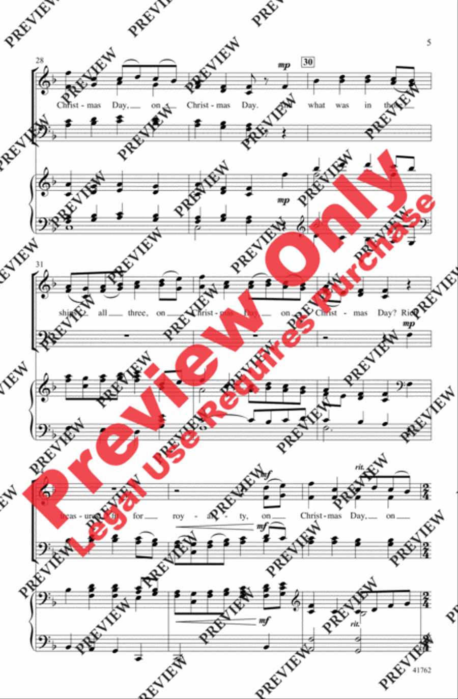 Carols from the British Isles 4-Part scores gallery preview page 5