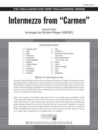 Book cover for Intermezzo from Carmen: Score