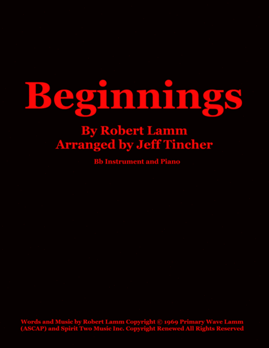Beginnings Trumpet Solo scores gallery preview page 1