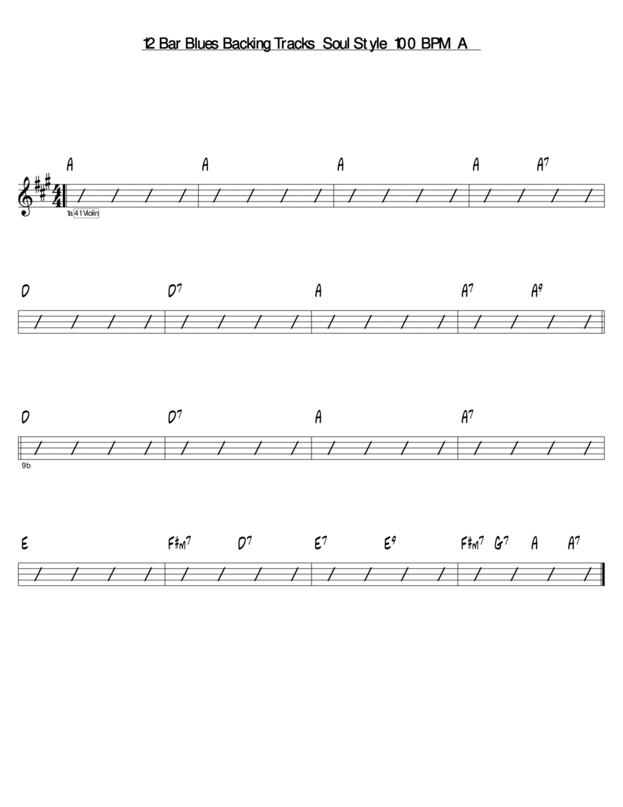 12 Bar Blues Chord Progression in A Major Piano scores gallery preview page 1