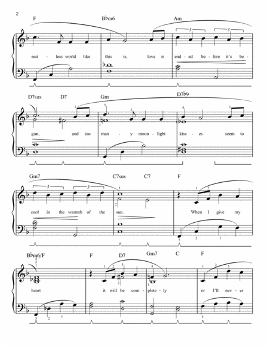 When I Fall In Love (arr. Phillip Keveren) Easy Piano scores gallery preview page 2