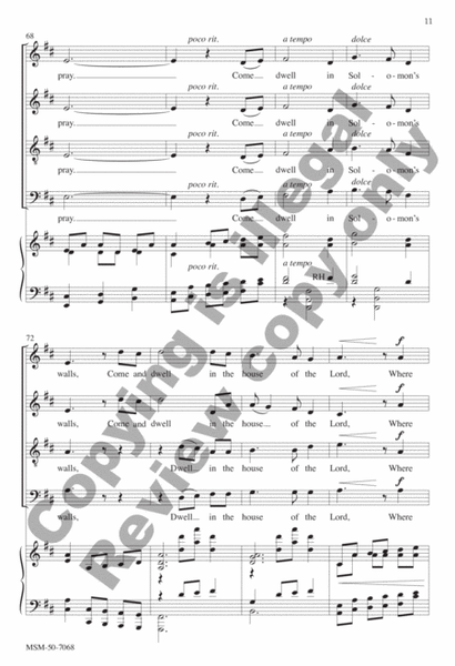 Come Dwell in Solomon's Walls (Choral Score) image number null