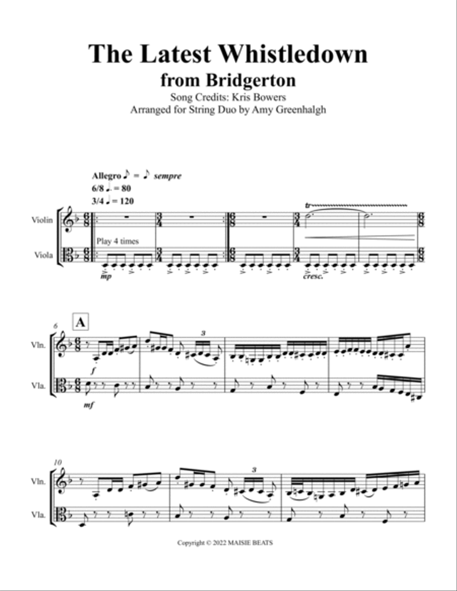 The Latest Whistledown String Duet scores gallery preview page 3