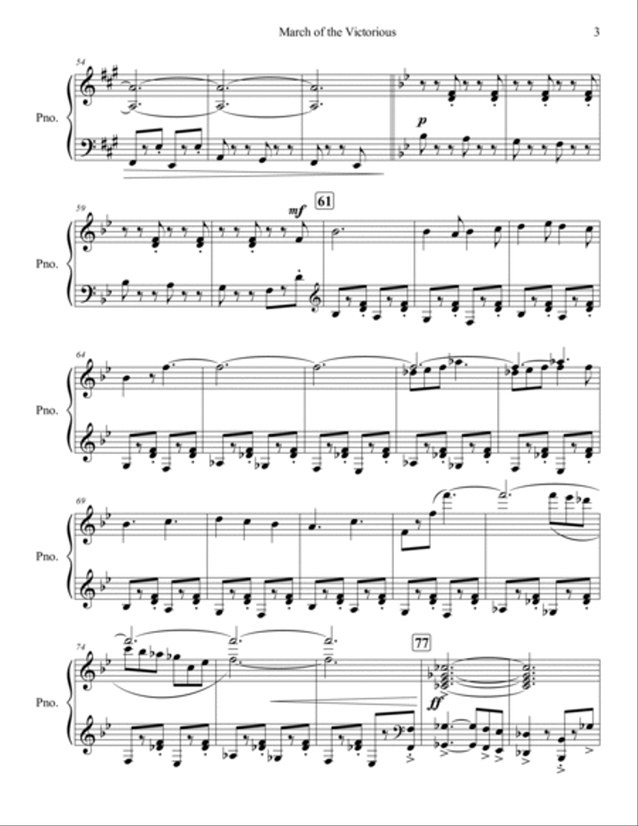 March of the Victorious Piano Solo scores gallery preview page 3