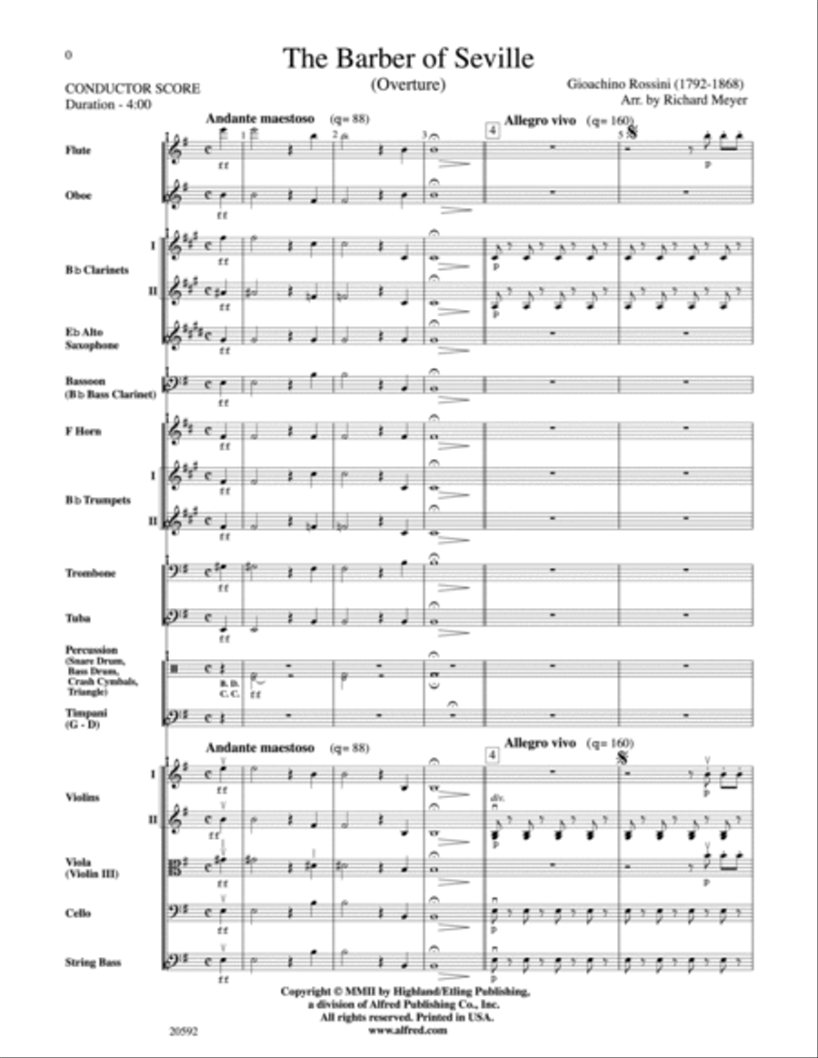 The Barber of Seville Full Orchestra scores gallery preview page 2