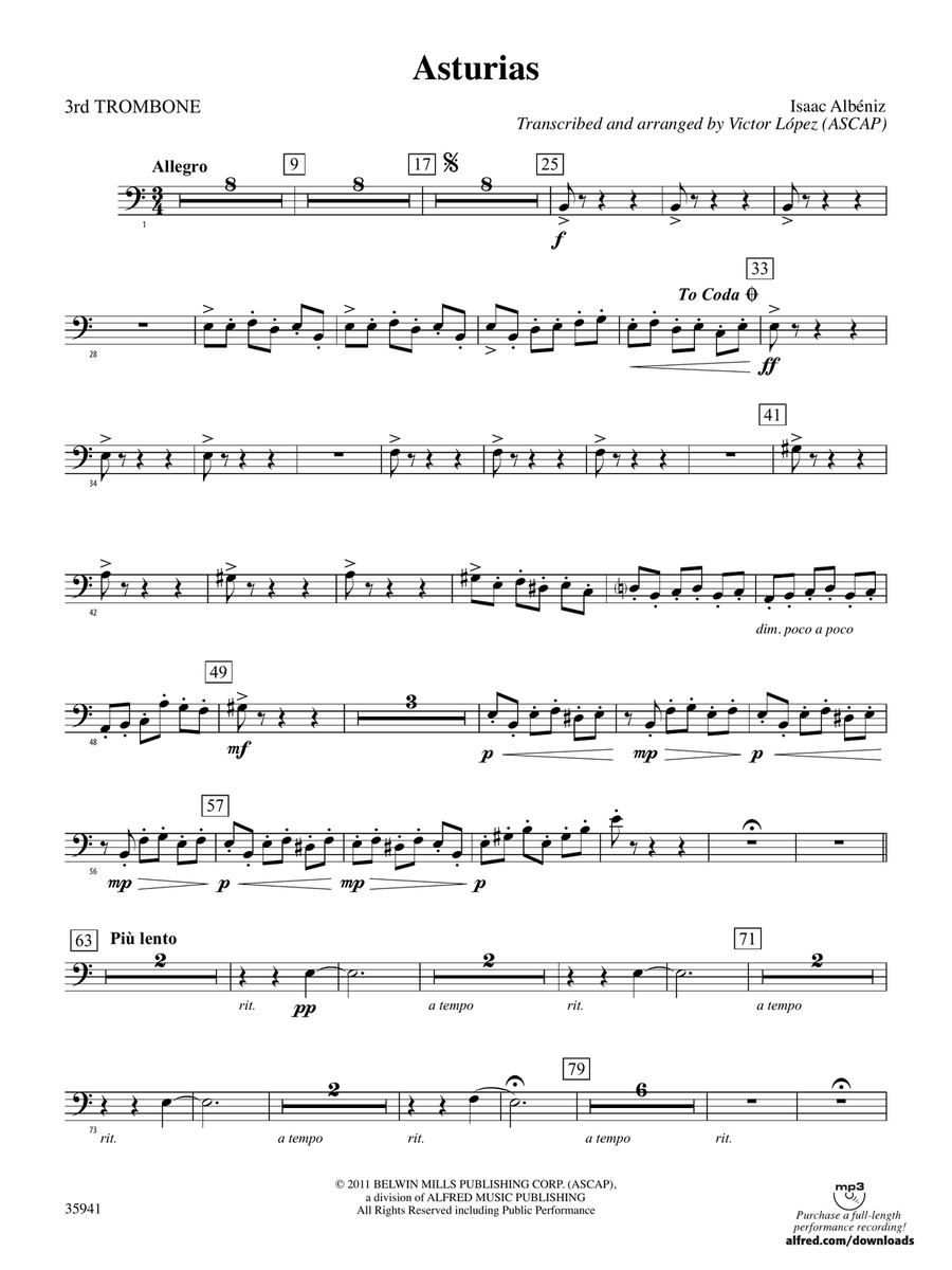 Asturias: 3rd Trombone
