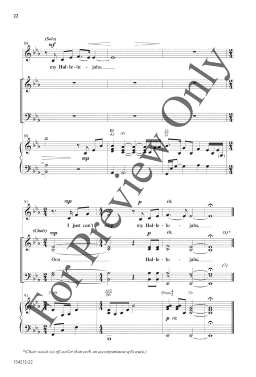 Can't Stop My Hallelujahs - Anthem Choir scores gallery preview page 21