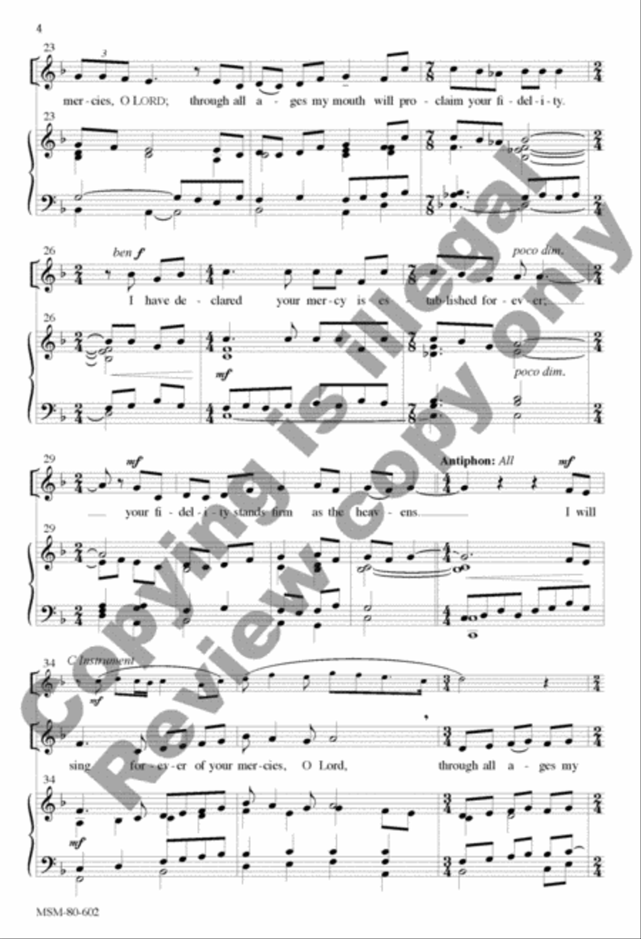 I Will Sing Forever of Your Mercies, O Lord: Communion Antiphon for Chrism Mass 4-Part scores gallery preview page 15