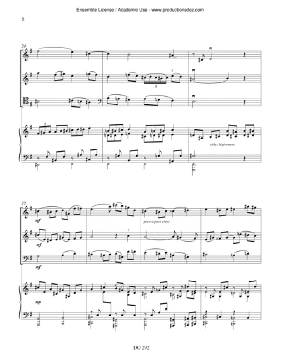 Quatuor (vln / vla / cello / pno) Cello scores gallery preview page 6