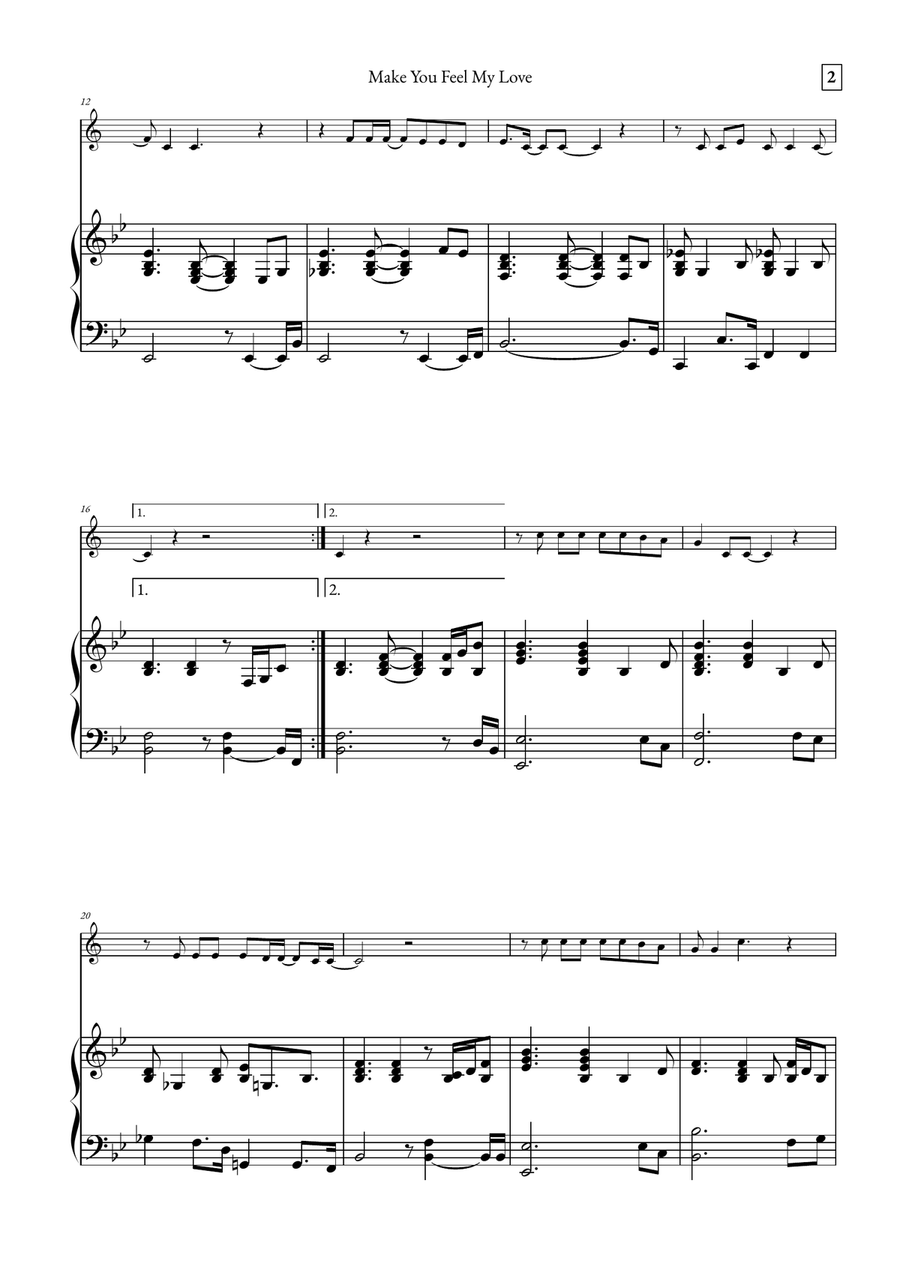 Make You Feel My Love B-Flat Trumpet scores gallery preview page 2
