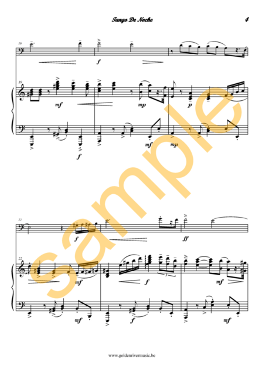 Tango de Noche / Tango Night for cello Clarinet Solo scores gallery preview page 5