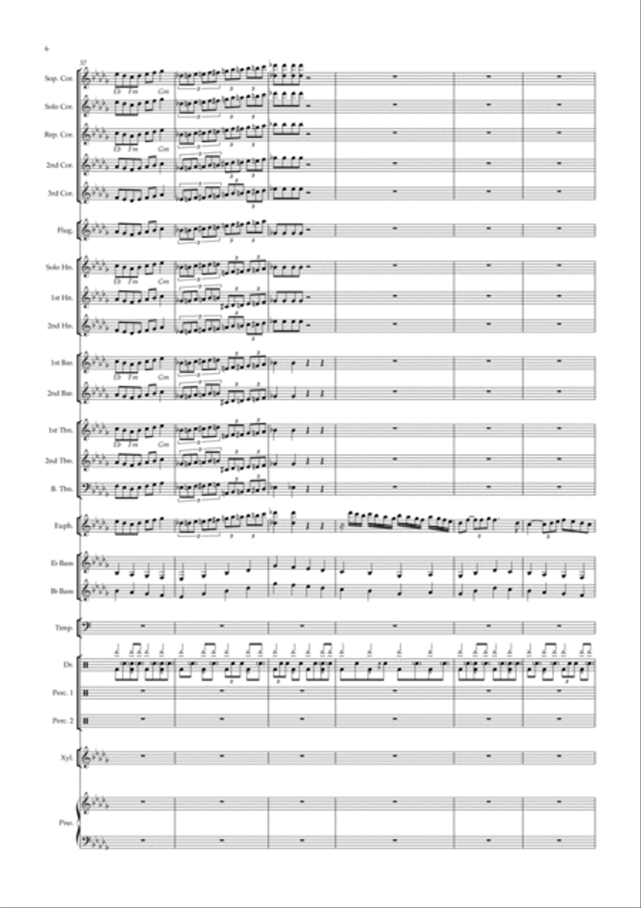 Variations in Db Brass Band scores gallery preview page 6