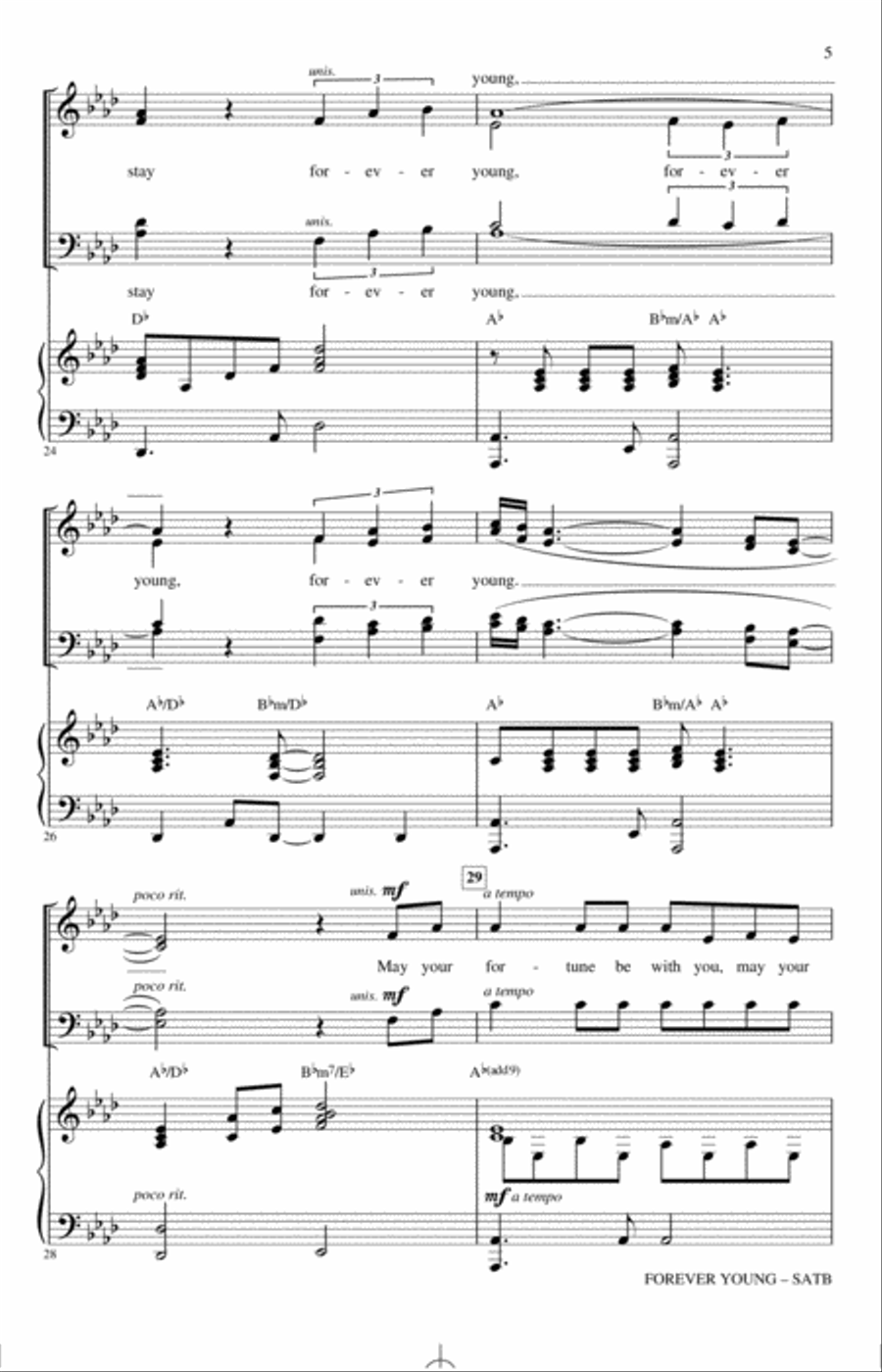 Forever Young 4-Part scores gallery preview page 4