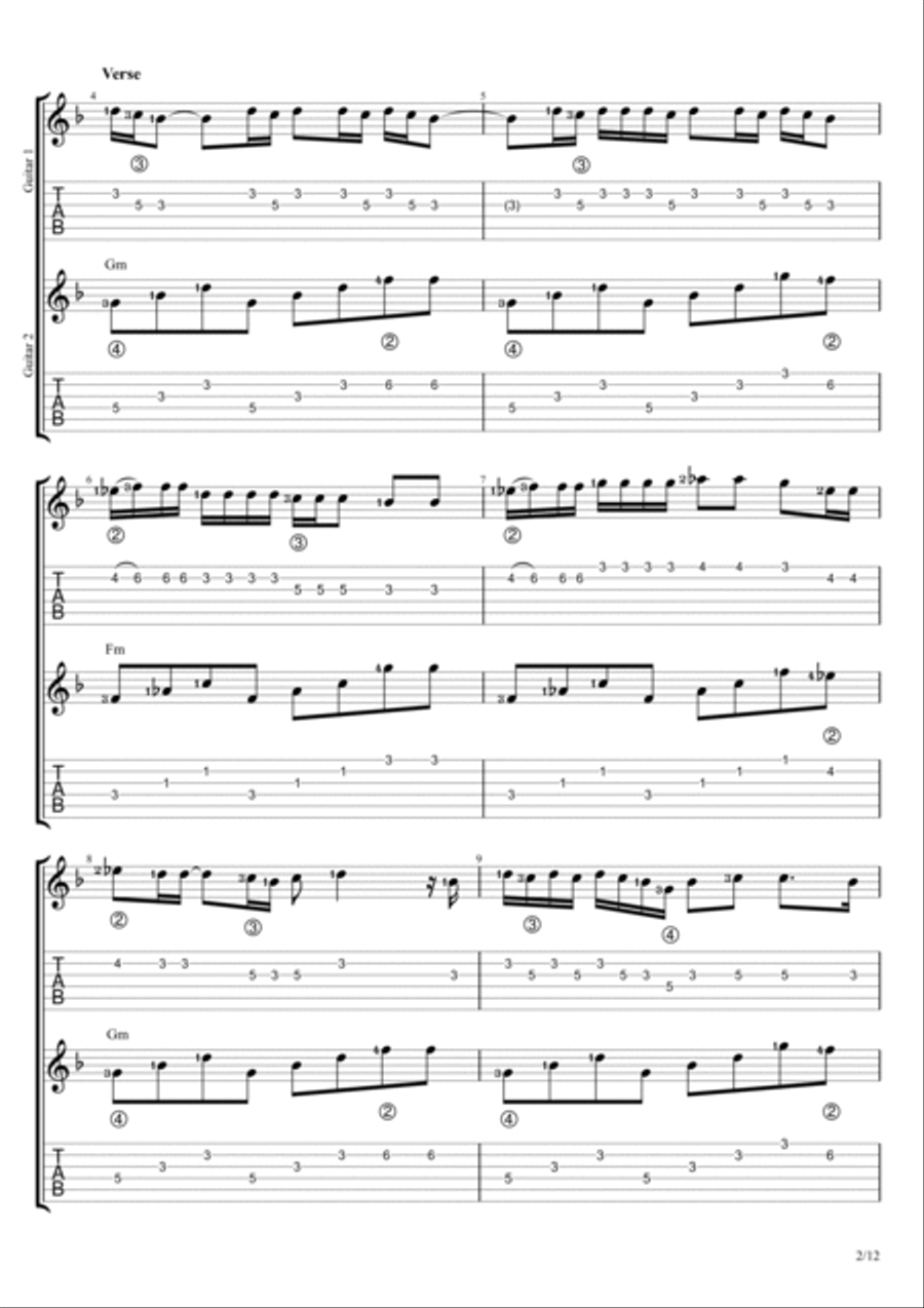 Tomboy Tomboy Guitar Tablature scores gallery preview page 2