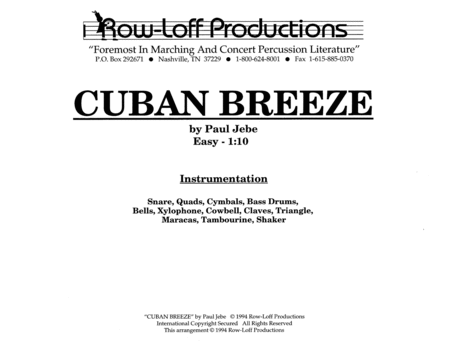 Cuban Breeze w/Tutor Tracks