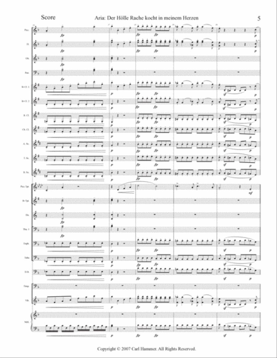 Aria: Der Holle Rache kocht in meinem Herzen (from The Magic Flute) Concert Band scores gallery preview page 6