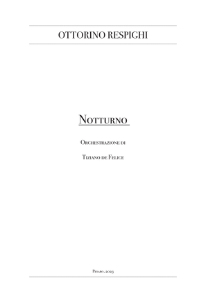Notturno for Orchestra - Score Only
