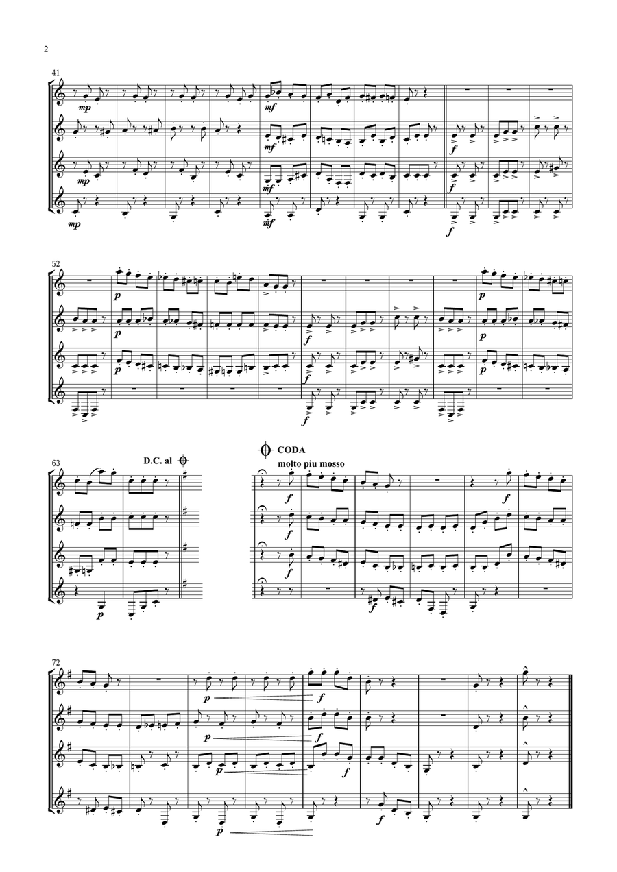 J. Strauss II - Pizzicato polka for Hron Quartet Brass Ensemble scores gallery preview page 2