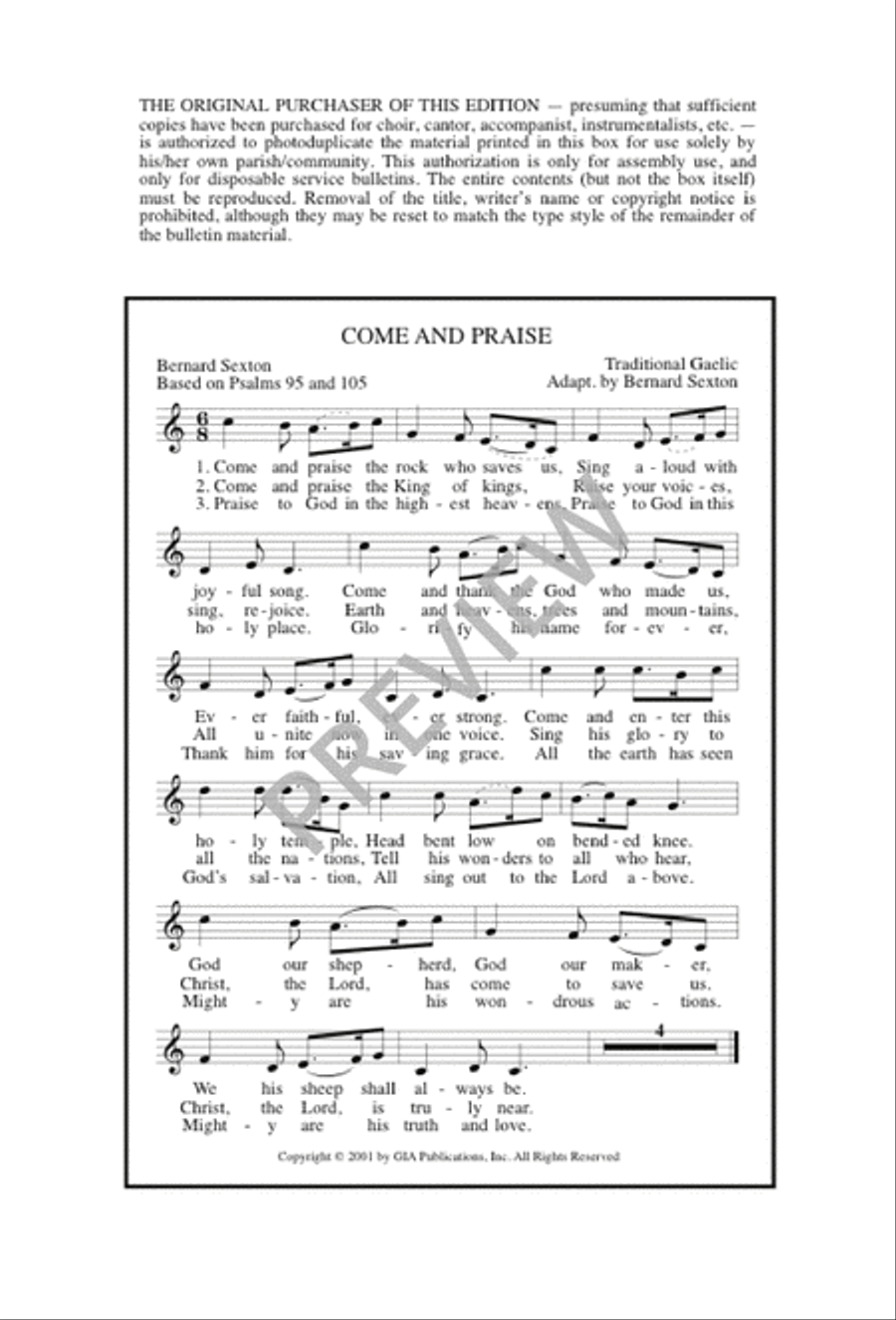 Come and Praise Come and Praise 4-Part scores gallery preview page 6
