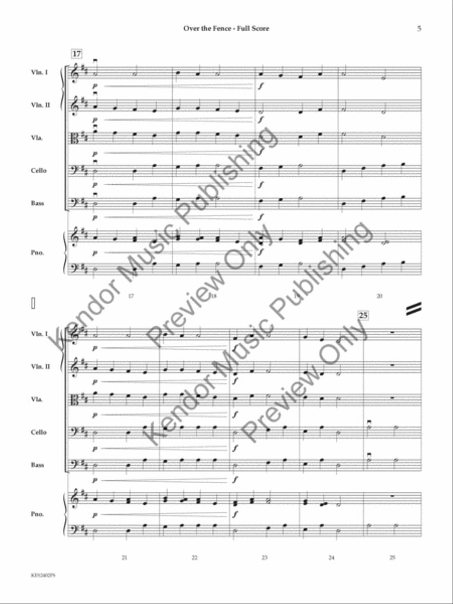 Over the Fence (Score) Over the Fence (Score) String Orchestra scores gallery preview page 6