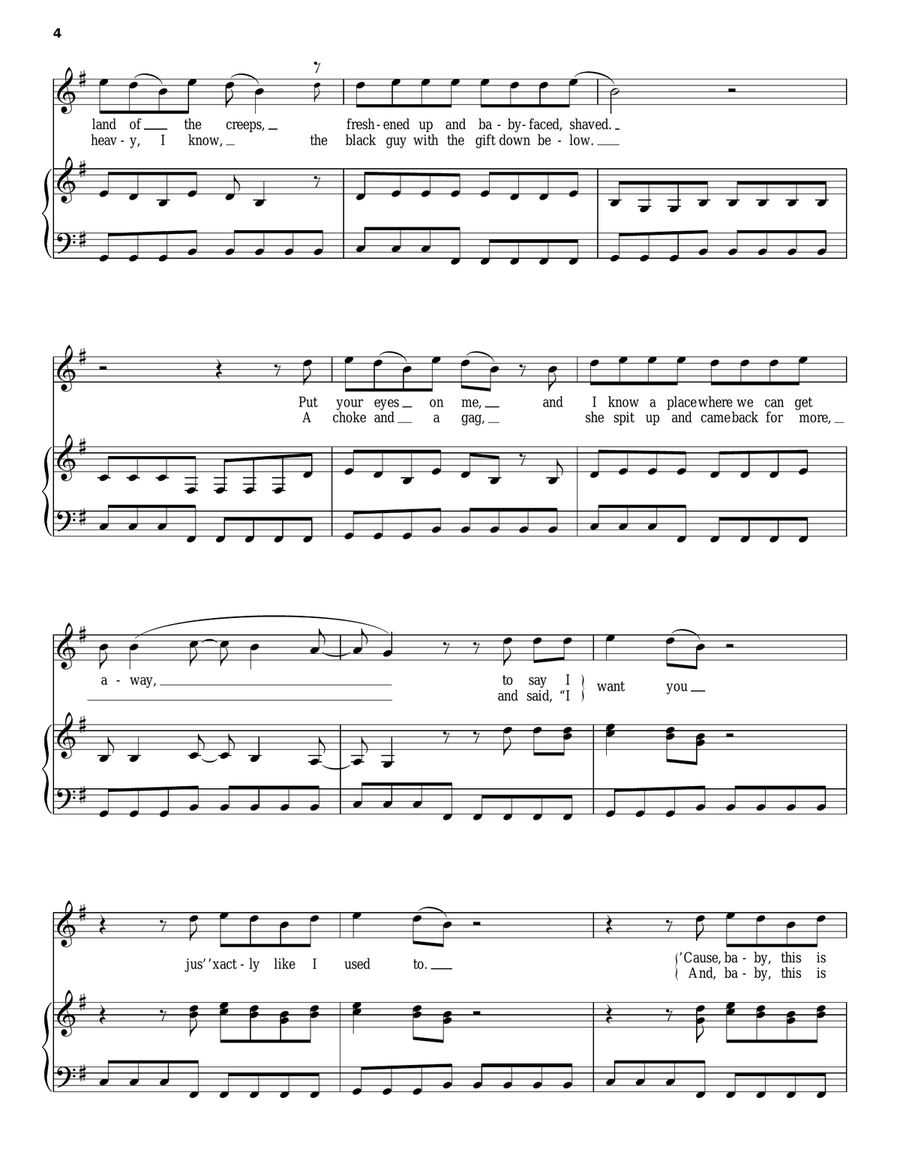 I Want You Piano, Vocal, Guitar scores gallery preview page 4