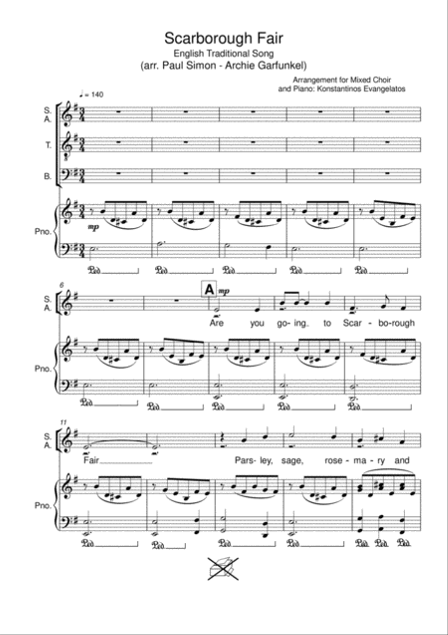 Scarborough Fair/canticle 4-Part scores gallery preview page 2