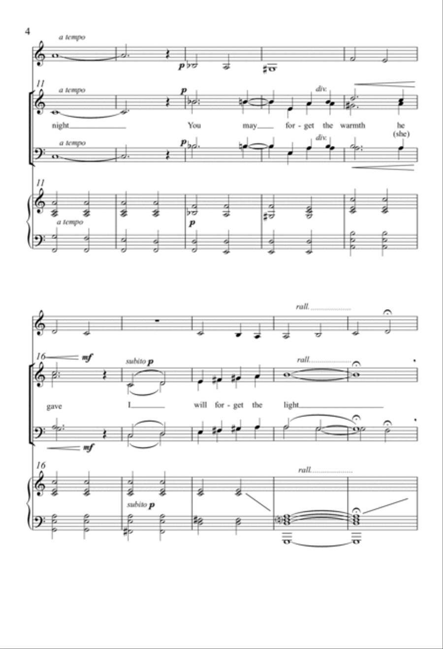 Heart, We Will Forget Him! 4-Part scores gallery preview page 2