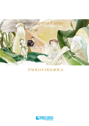 Book cover for Forgotten Fairies (harp quartet)