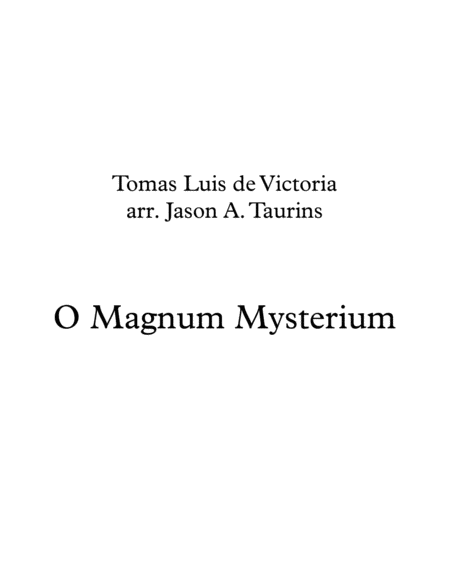 O Magnum Mysterium (de Victoria) image number null