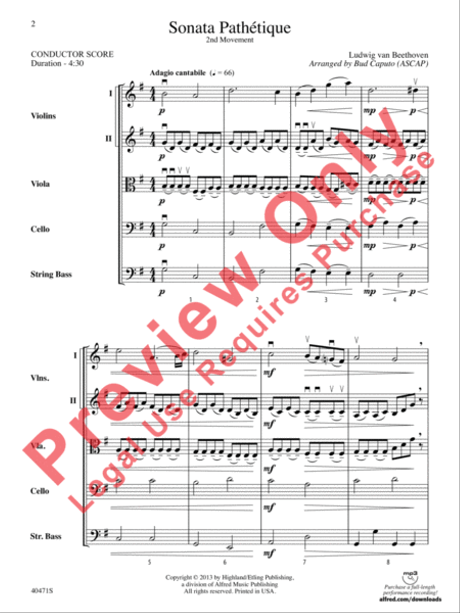 Sonata Pathetique String Orchestra scores gallery preview page 3