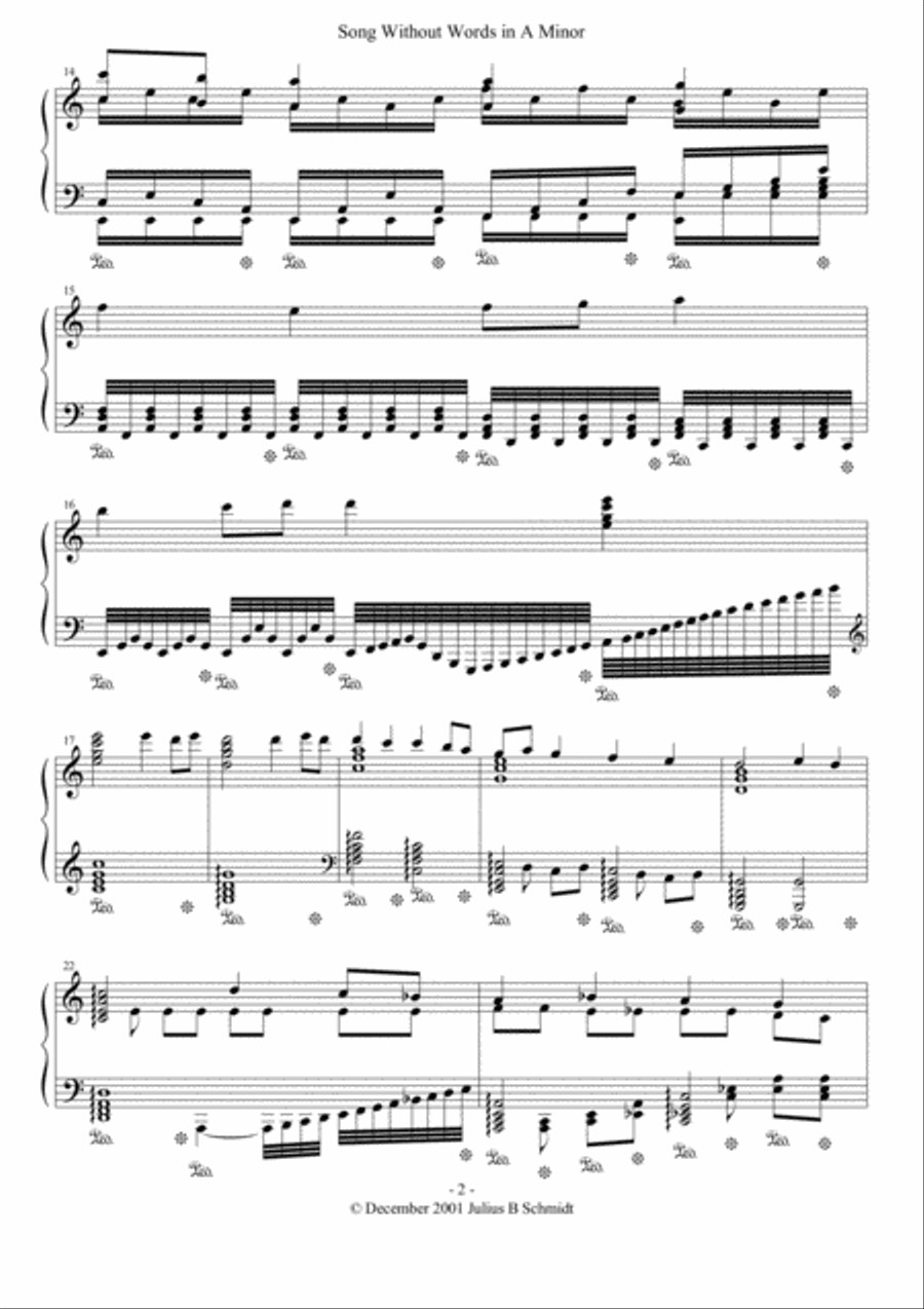 Song Without Words Set 2, No. 3 in A minor Piano Solo scores gallery preview page 3