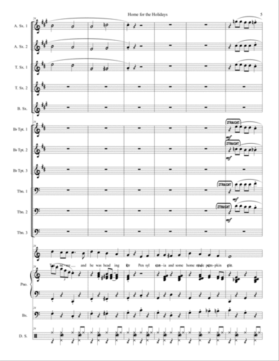 (there's No Place Like) Home For The Holidays Jazz Ensemble scores gallery preview page 6