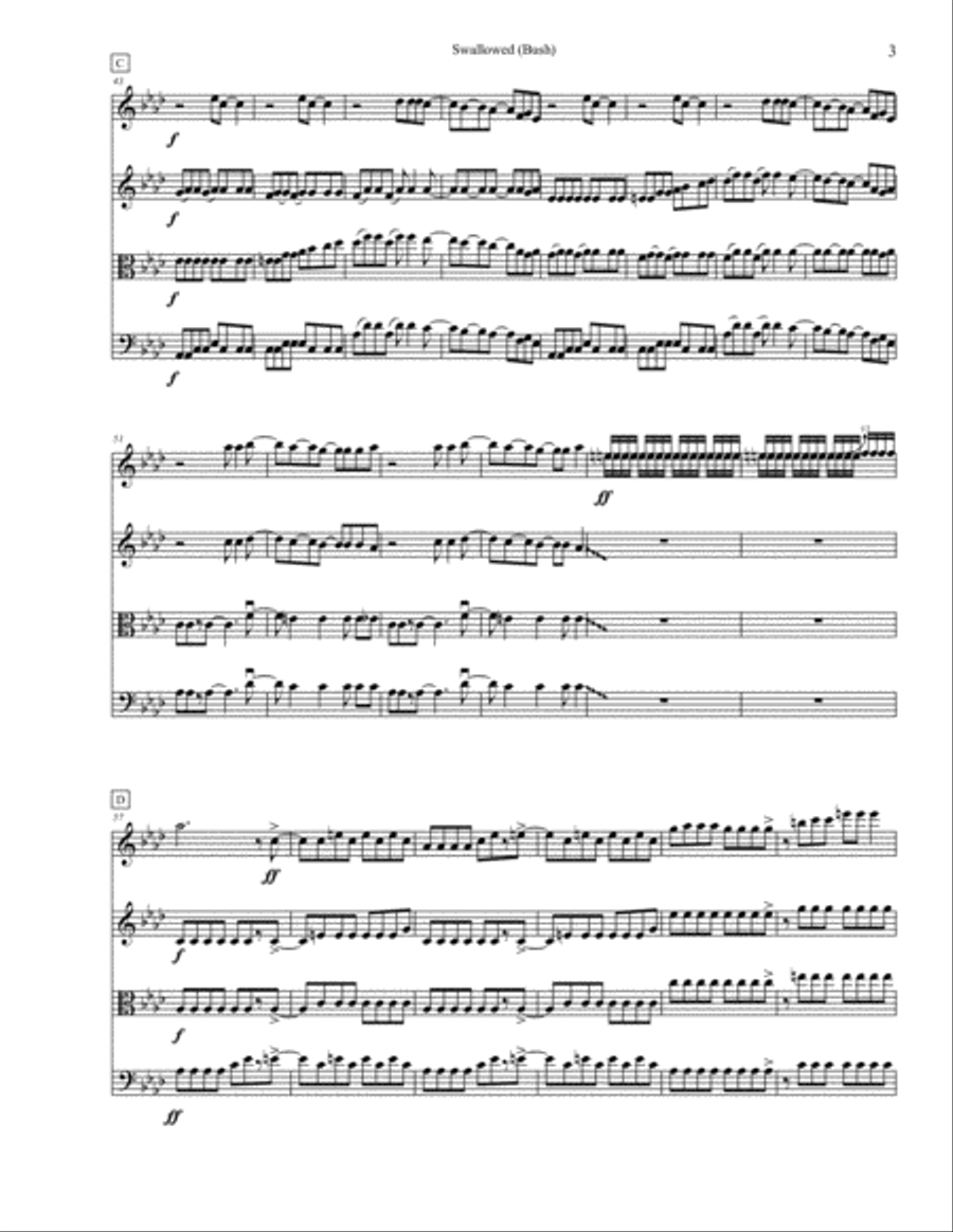 Swallowed Swallowed String Quartet scores gallery preview page 3