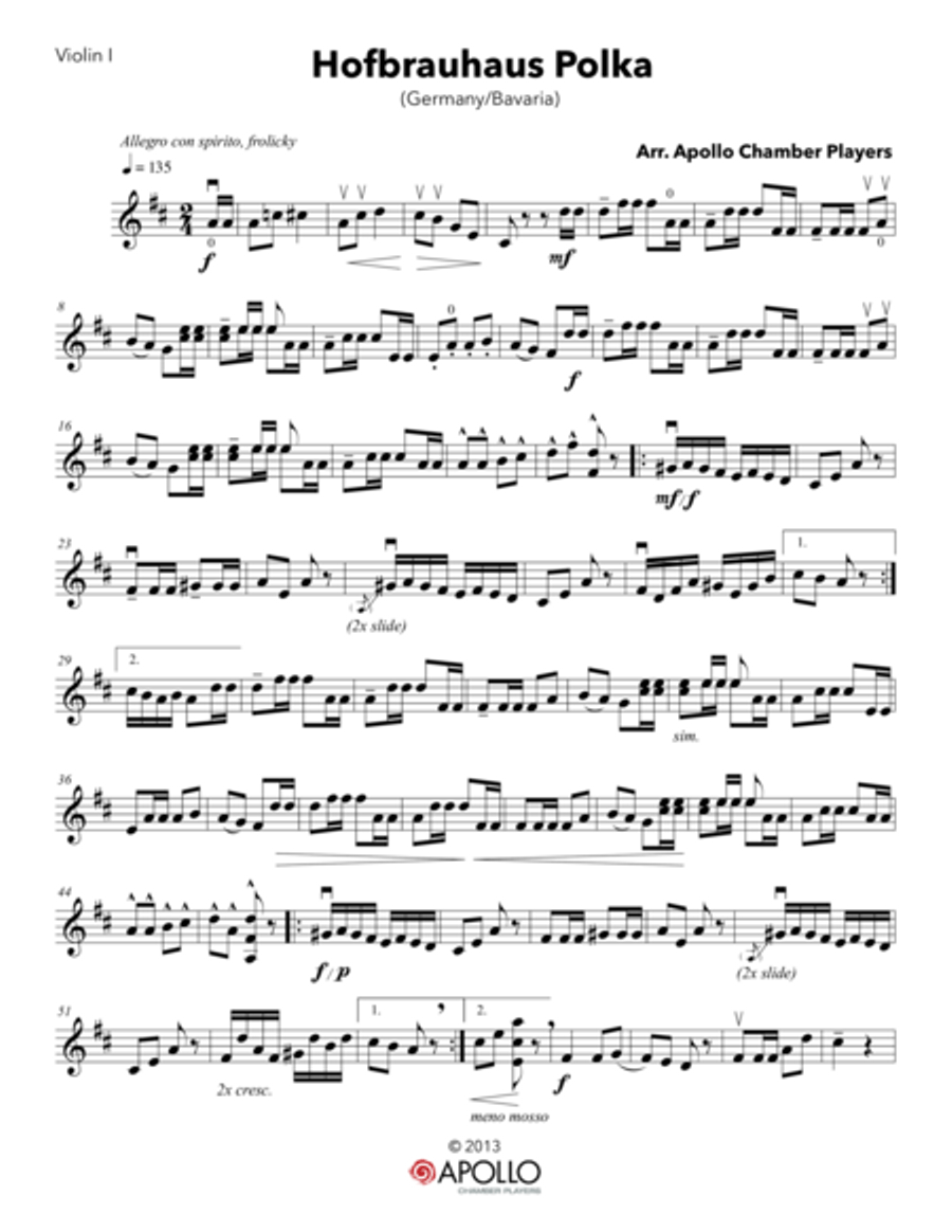 Hofbrauhaus Polka String Quartet scores gallery preview page 1