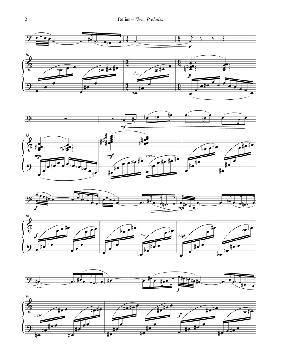 Three Preludes for Tuba or Bass Trombone and Piano Bass Trombone scores gallery preview page 2