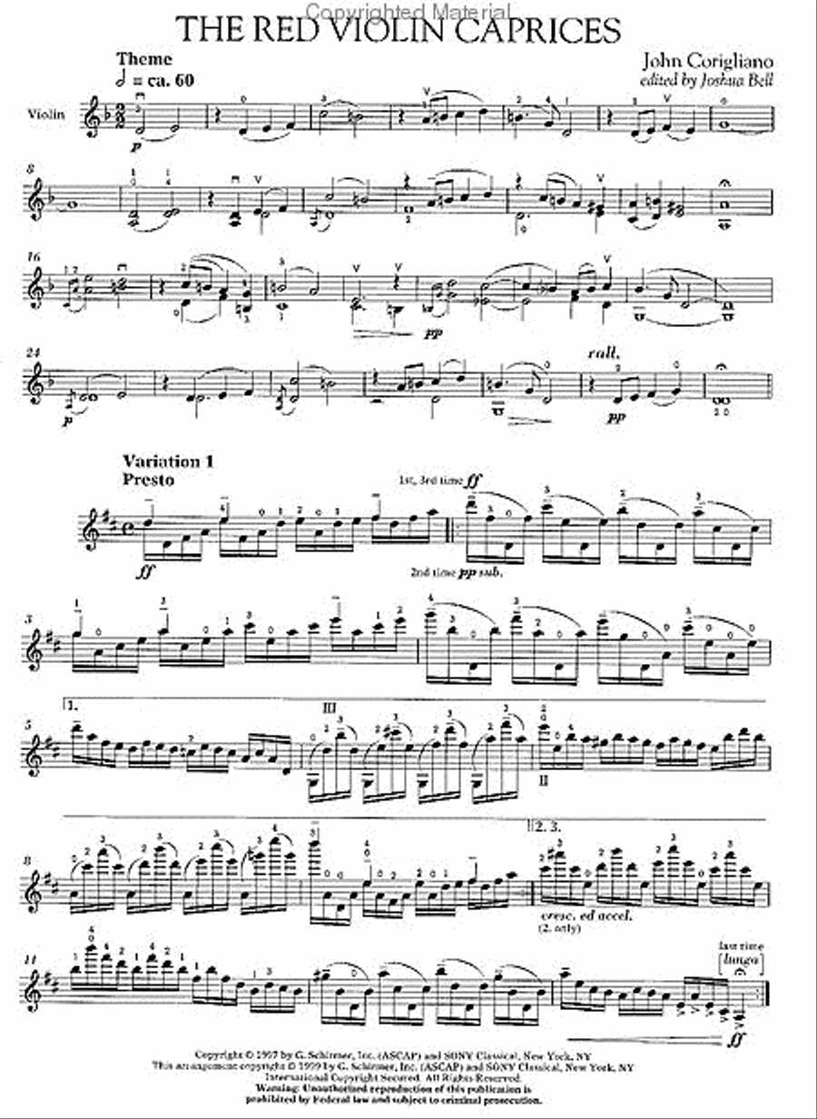 The Red Violin Caprices Violin Solo scores gallery preview page 2