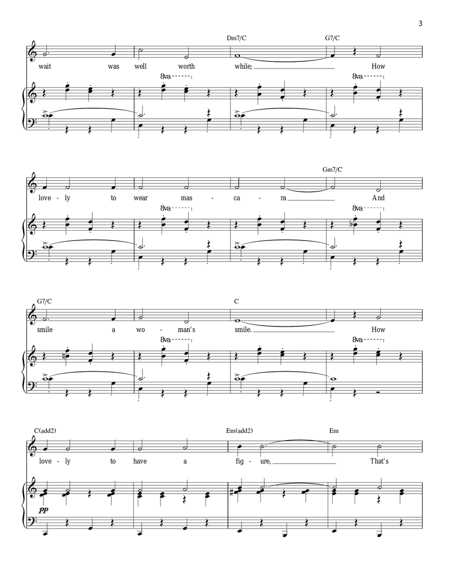 How Lovely To Be A Woman How Lovely To Be A Woman Piano, Vocal scores gallery preview page 3