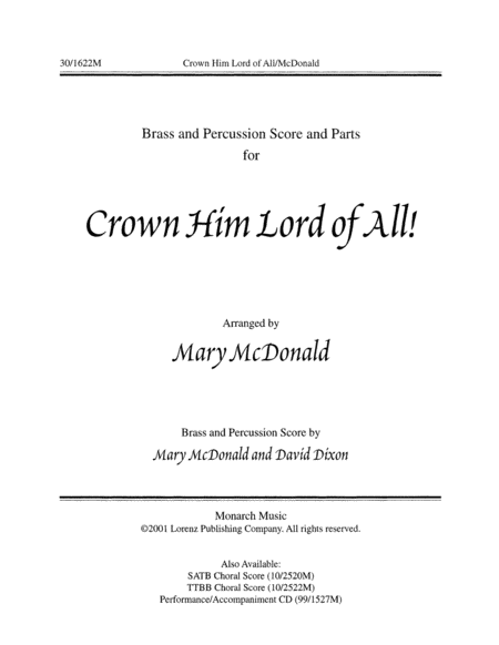 Crown Him, Lord of All - Brass and Percussion