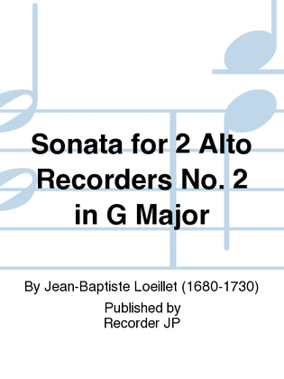 Book cover for Sonata for 2 Alto Recorders No. 2 in G Major