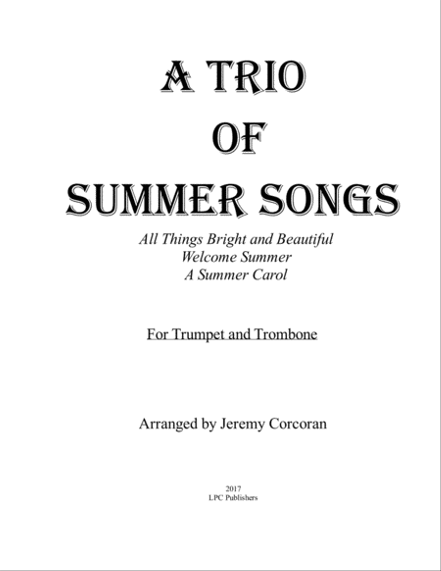 A Trio of Summer Songs for Trumpet and Trombone Brass Duet scores gallery preview page 1