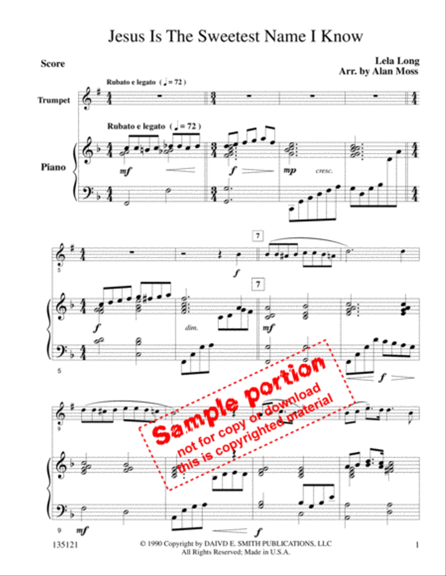 Jesus Is The Sweetest Name I Know Cornet scores gallery preview page 2